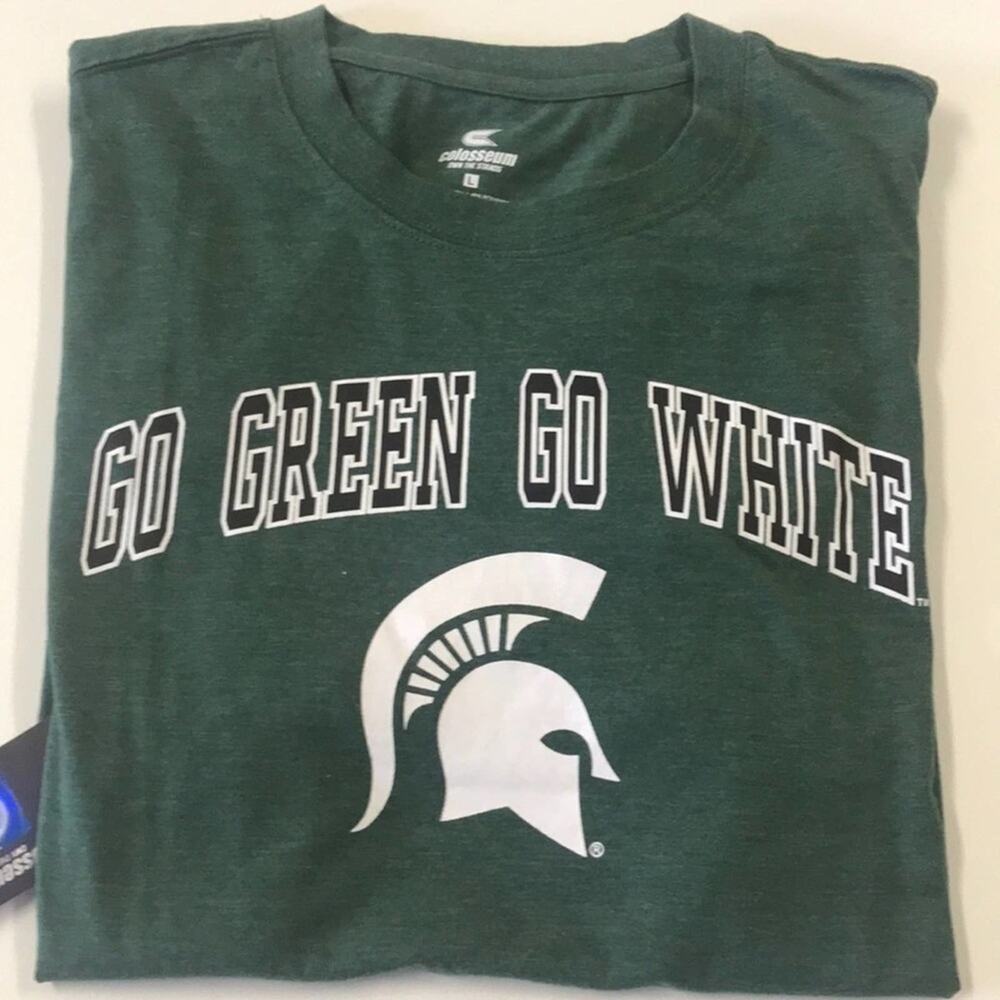 MICHIGAN STATE SPARTANS GO GREEN - WHITE Shirt